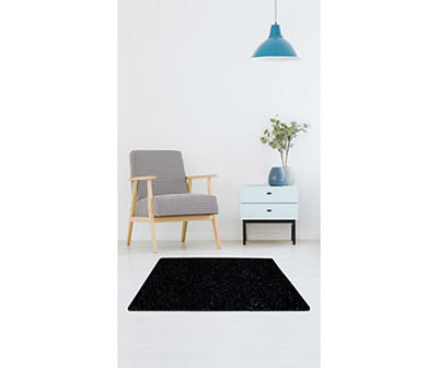 Black Speckled Interlocking Floor Tiles, 4-Pack