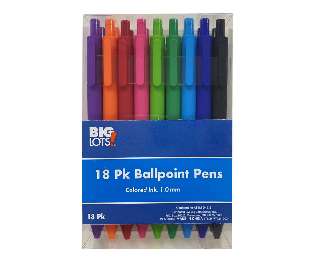 Big Lots MultiColor 18Count Ballpoint Pens Big Lots