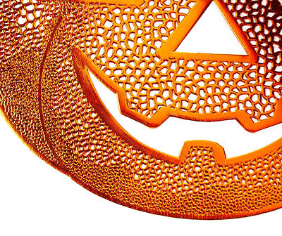 Let's Party Pumpkin Metallic Orange Jack-O'-Lantern Vinyl Placemat