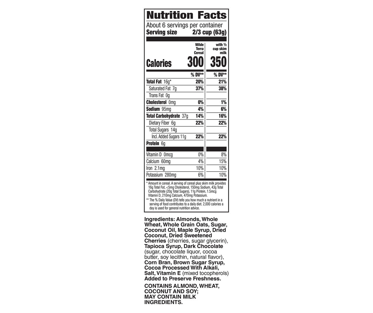 Wilde Terra Dark Chocolate Cherry Cereal, 15 Oz.