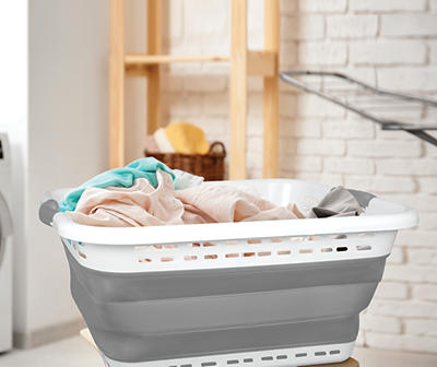 Gray Collapsible Laundry Basket