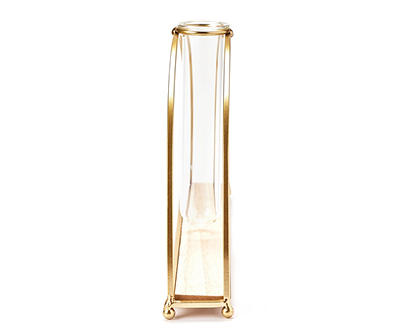 Gold Metal Arch & Glass Test Tube Vase, (12