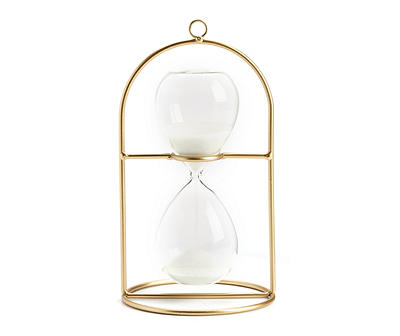 Gold Arch Metal & Glass Sand Timer Tabletop Decor