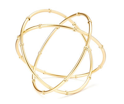 Gold Bamboo-Look Metal Orb Tabletop Decor
