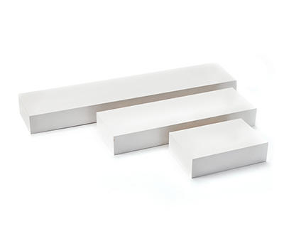 White 3-Piece Ledge Wall Shelf Set