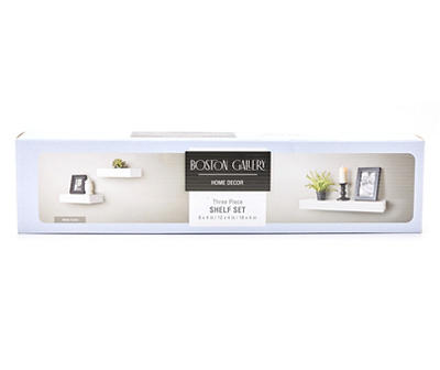 White 3-Piece Ledge Wall Shelf Set