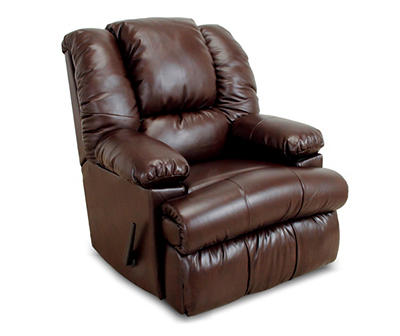 Chocolate Faux Leather Recliner with Massager