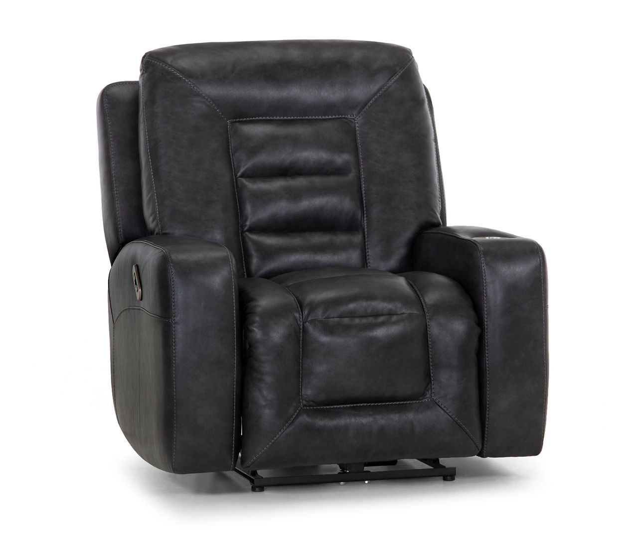 Franklin Slate Faux Leather Power Recliner with USB Charging Big Lots
