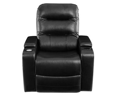 Relax-A-Lounger Lilac Black Faux Leather Recliner with USB Charging