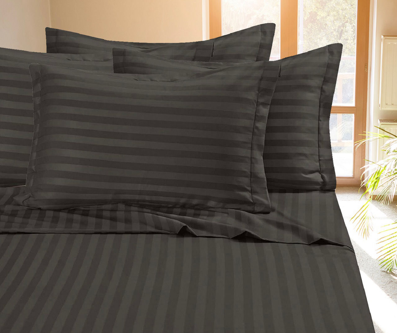 Bed Sheets Queen 4 Pieces, Dark Grey Sheet Set for Bedroom with