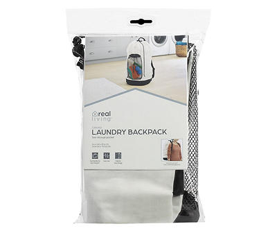 White Canvas Laundry Backpack