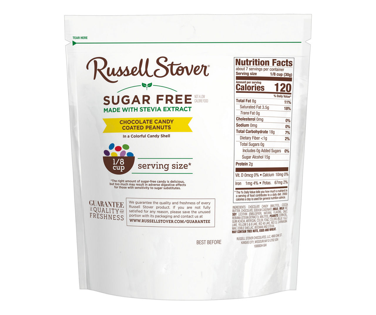 Russell Stover Chocolate Candy Coated Peanuts, Sugar Free - 7.5 oz