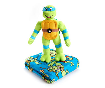 Teenage Mutant Ninja Turtle Blue Leonardo Throw & Hugger Pillow, (50