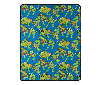 Teenage Mutant Ninja Turtle Blue Leonardo Throw & Hugger Pillow, (50" x 60")