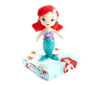 The Little Mermaid Aqua Throw & Hugger Pillow, (50