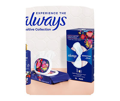 Always Sensitive FlexFoam Pads, Size 1 Regular Absorbency, Unscented, 30 ct