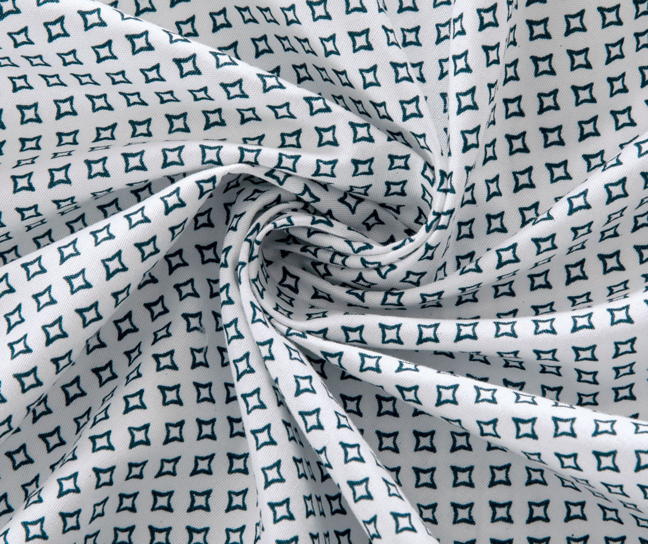White & Blue Four-Point Stars Queen 4-Piece Sheet Set