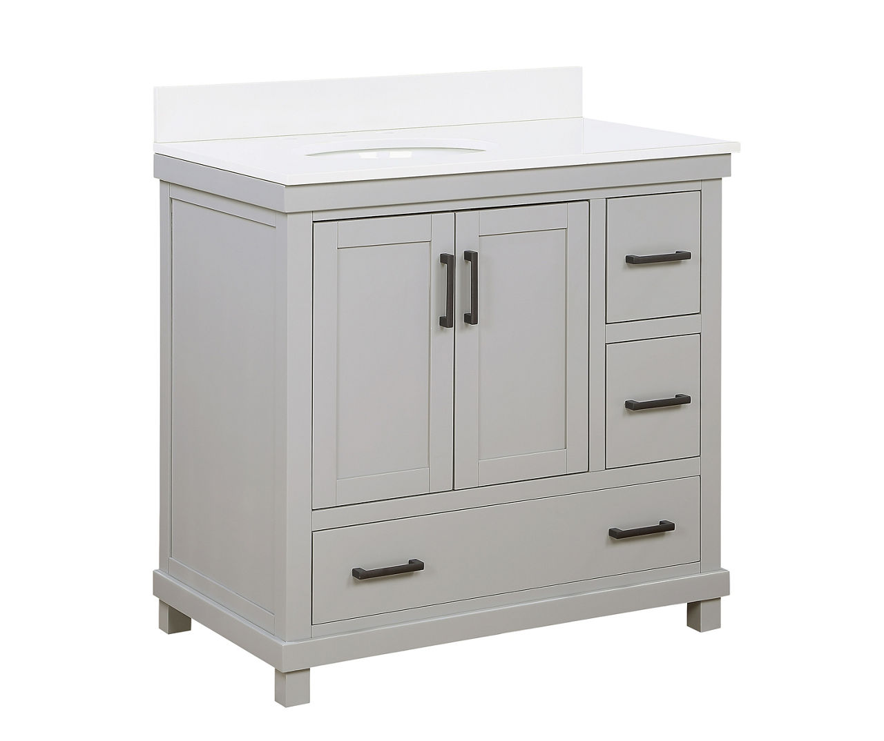 DHP Atwater Living Mills Gray Bathroom Vanity with White Sink Big Lots