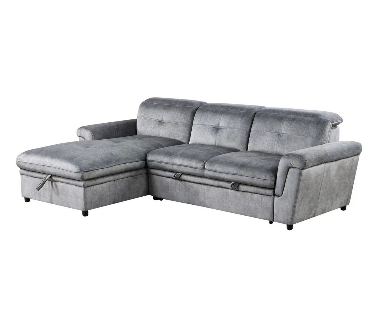 Gray Right Arm Facing Loveseat with Pull Out Sleeper Piece