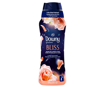 Downy Infusions In-Wash Scent Booster Beads, Bliss, Sparkling Amber & Rose, 20.1 oz