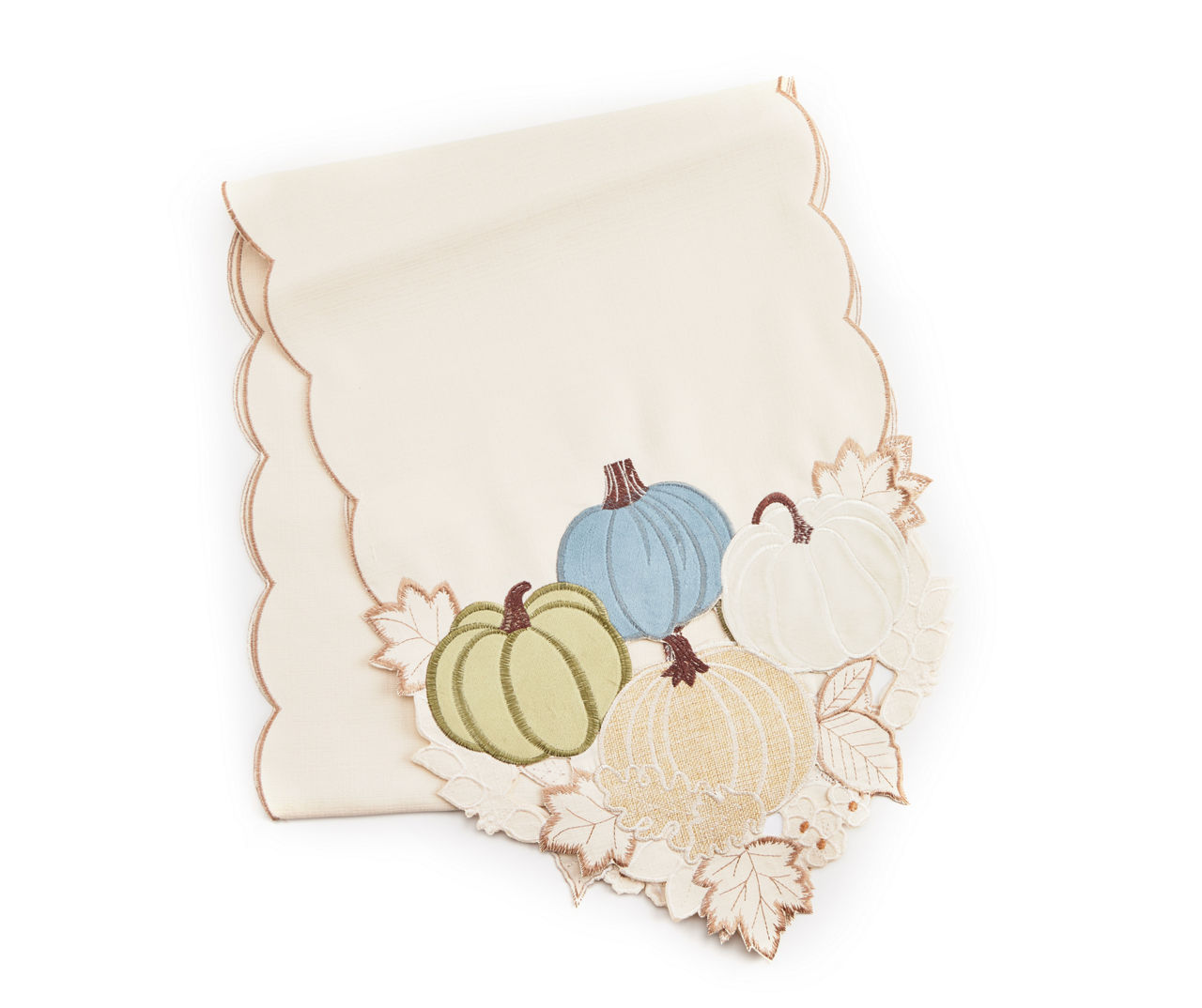 Harvest Meadow Ivory Pumpkin Patch Cutout Fabric Table Runner Big Lots