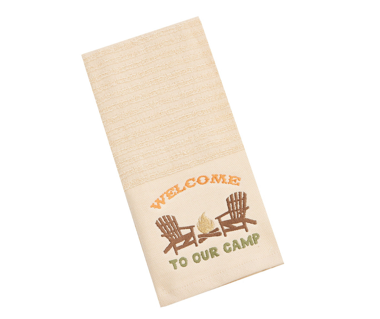 Welcome To Our Camp Tan Kitchen Towel