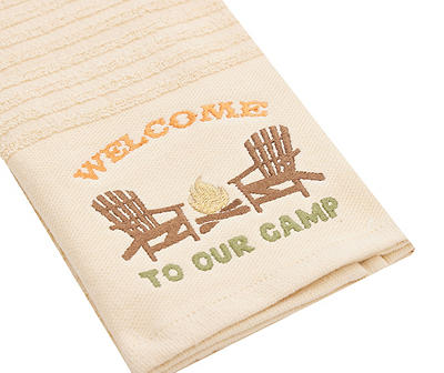 Welcome To Our Camp Tan Kitchen Towel