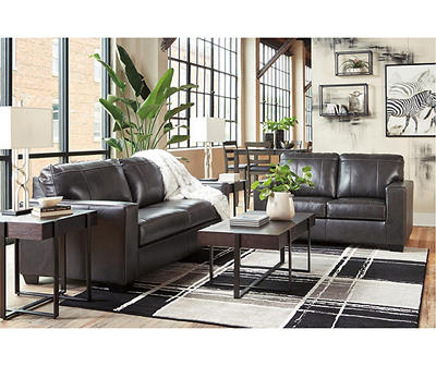 Morelos Gray Leather Sofa