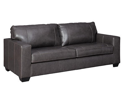 Morelos Gray Leather Sofa
