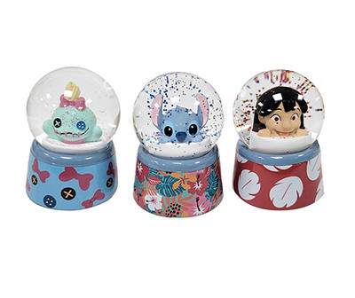 Disney Baby Lilo & Stitch Blue 3-Piece Snow Globe Set