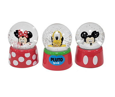 Mickey & Friends Red 3-Piece Snow Globe Set