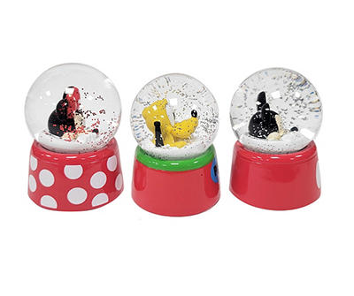 Mickey & Friends Red 3-Piece Snow Globe Set