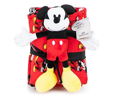 Red & Black Mickey Mouse 3-Piece Travel Set