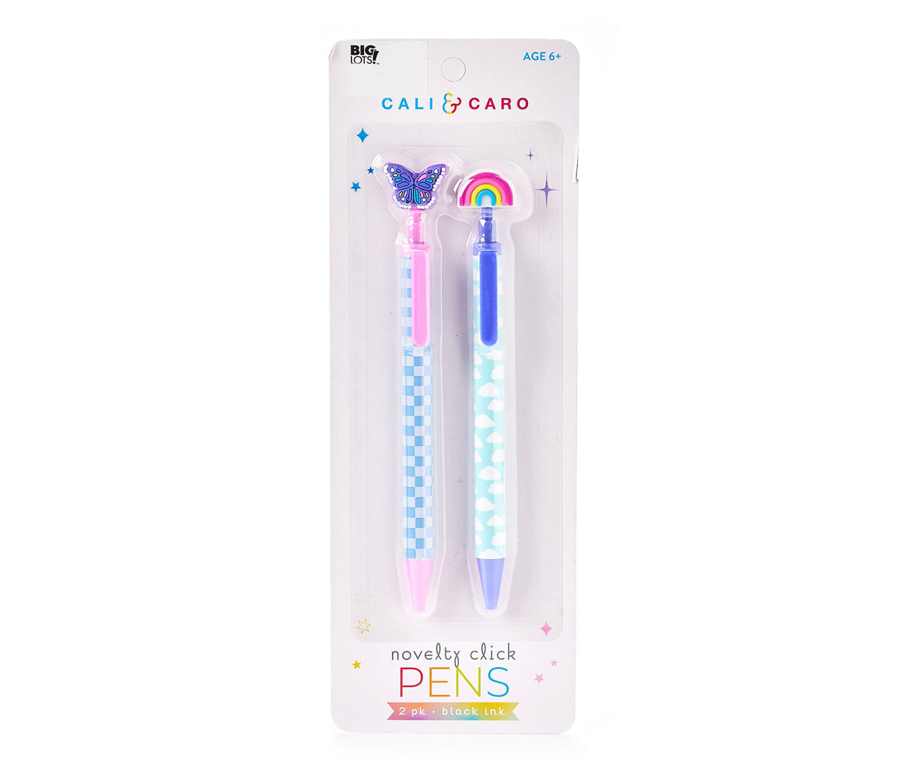 Big Lots Butterfly & Rainbow Novelty Click Pens - 2 ct