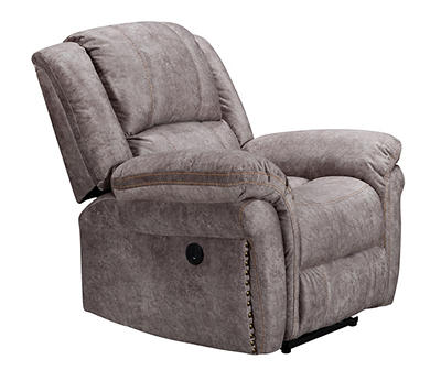 Brown Power Recliner with USB Charging