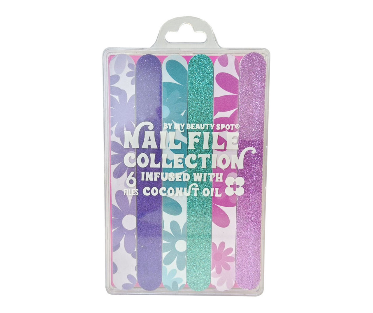 Daisies & Glitter Coconut Nail Files, 6-Pack