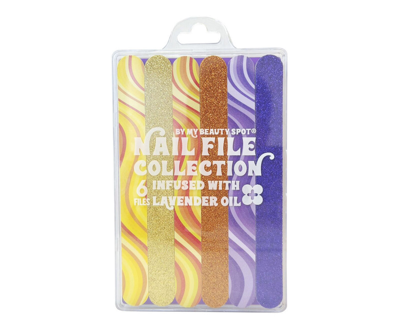 Swirls & Glitter Lavender Nail Files, 6-Pack