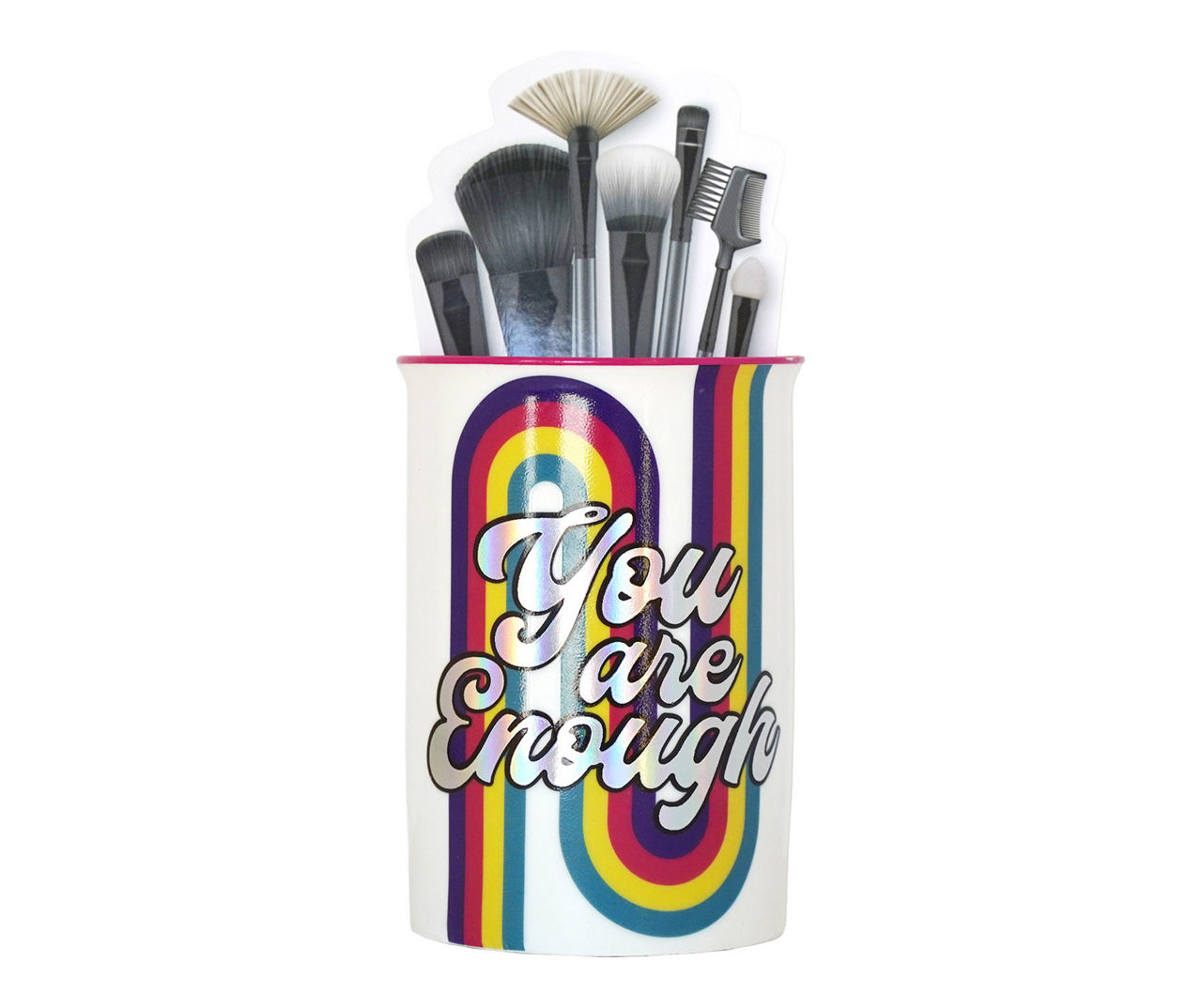 "You Are Enough" Ceramic Makeup Brush Holder