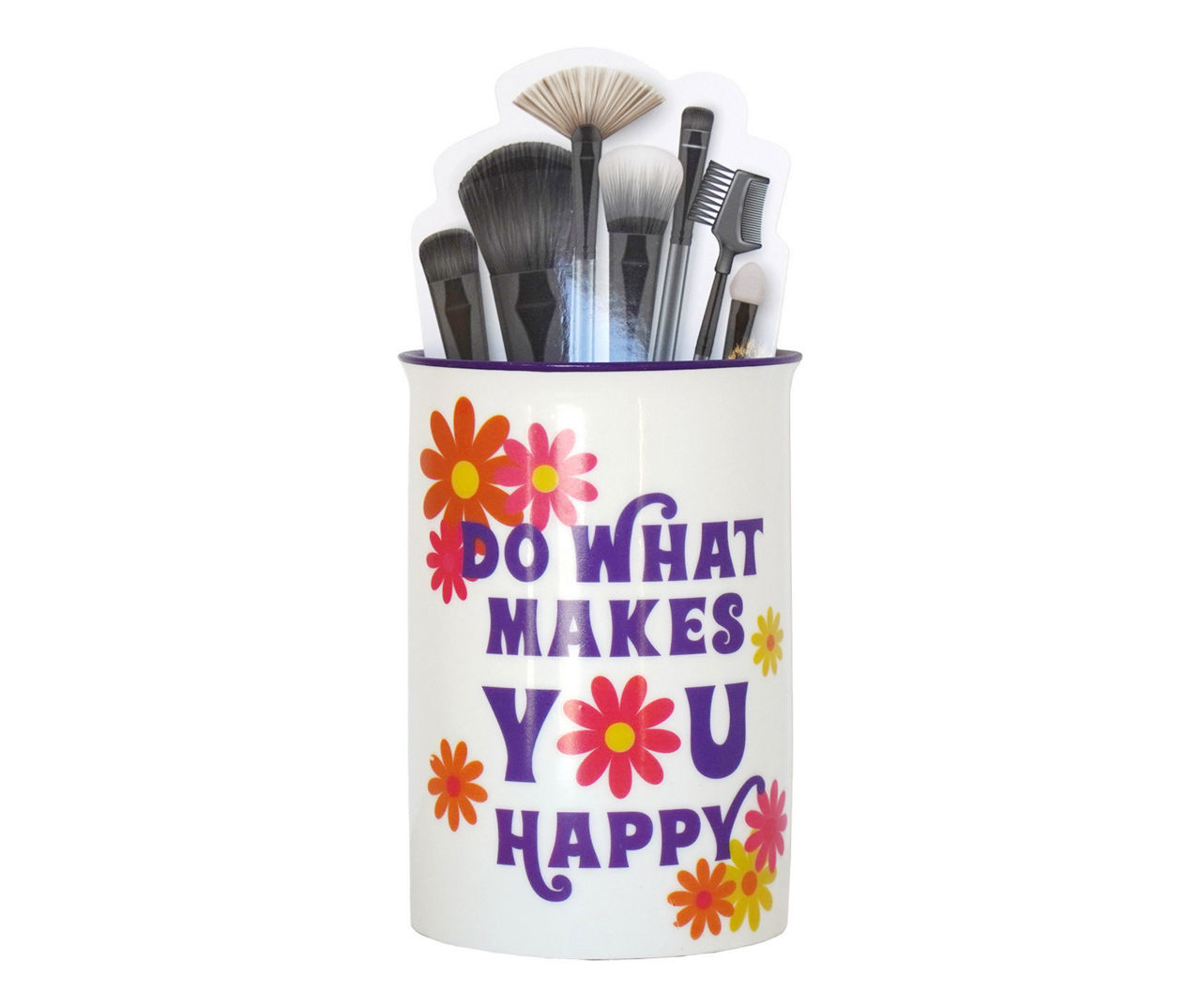 "Do What Makes You Happy" Ceramic Makeup Brush Holder