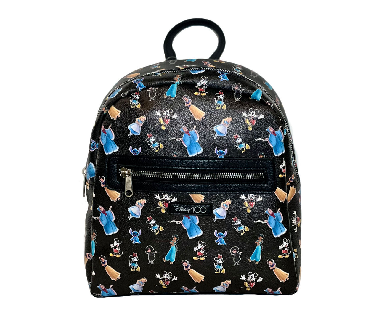 Disney Disney 100 Black Blue Characters Faux Leather Backpack Big Lots