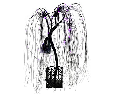 Dark Enchantment 2' Spider & Willow Tree with Purple LED Lights