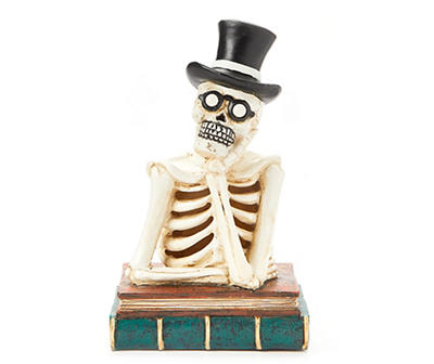 Dark Enchantment Skeleton With Top Hat & Books Figure