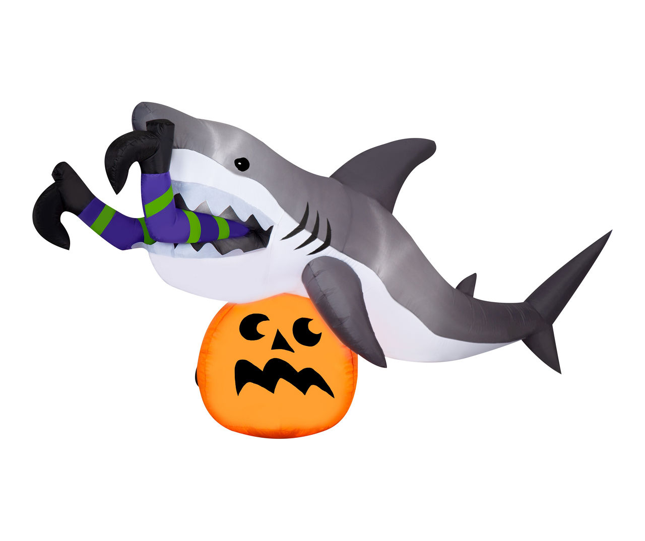 Gemmy 3 9 Inflatable Led Shark Eating Witch Big Lots