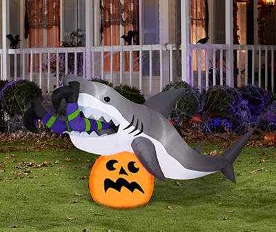 3.9' Inflatable LED Shark Eating Witch