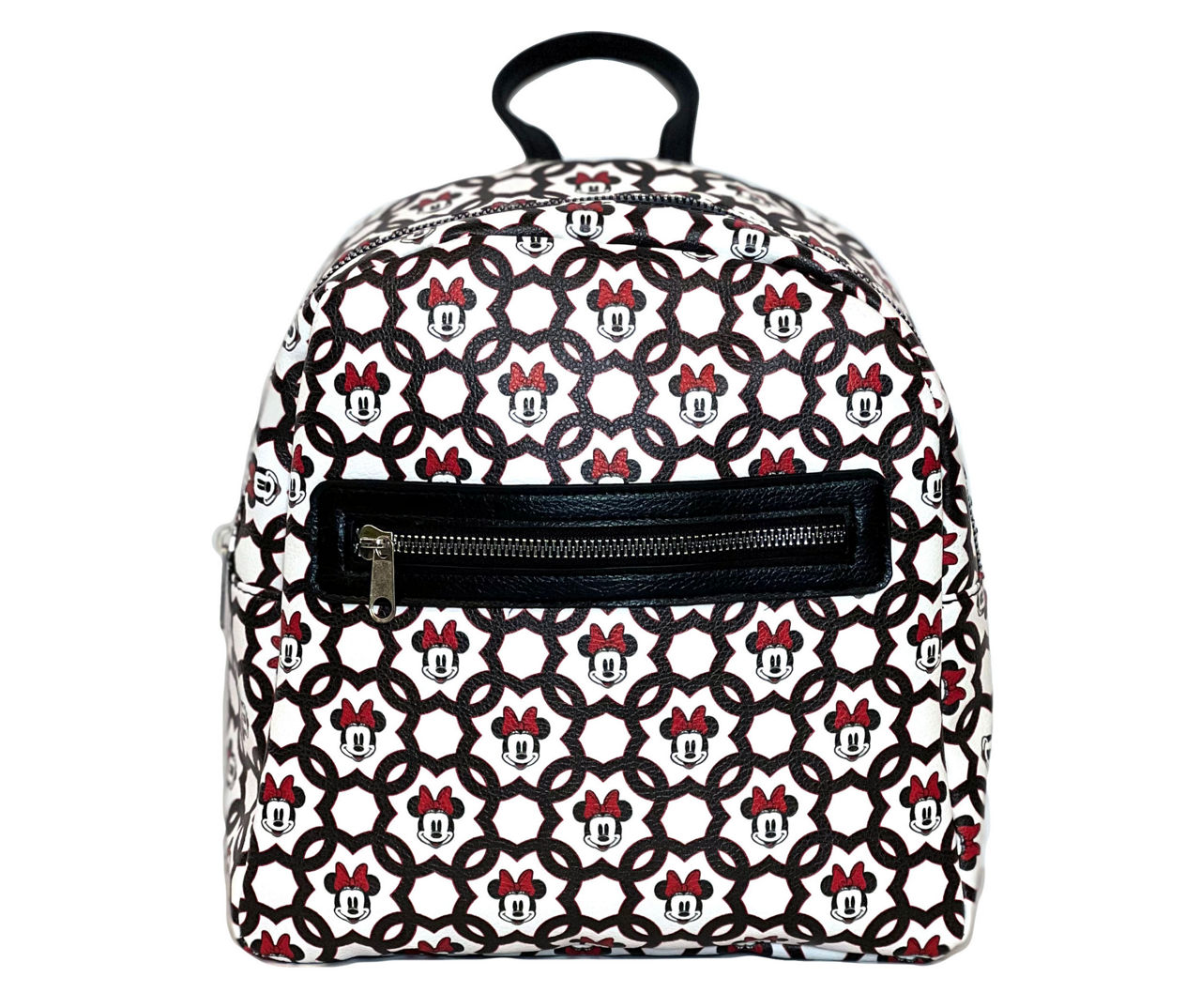 White & Red Minnie Mouse Lattice Faux Leather Backpack | Big Lots