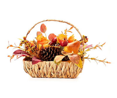 Autumn Air Pear, Pinecone & Berry Arrangement in Basket