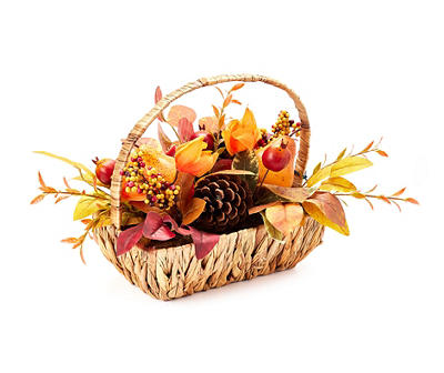 Autumn Air Pear, Pinecone & Berry Arrangement in Basket