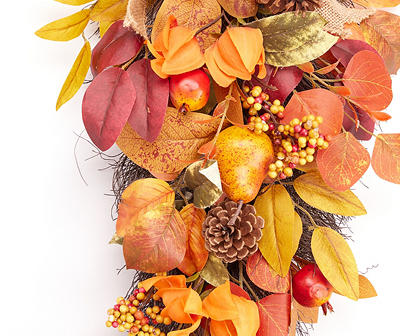 Autumn Air 24" Pear, Pinecone & Berry Teardrop Wreath