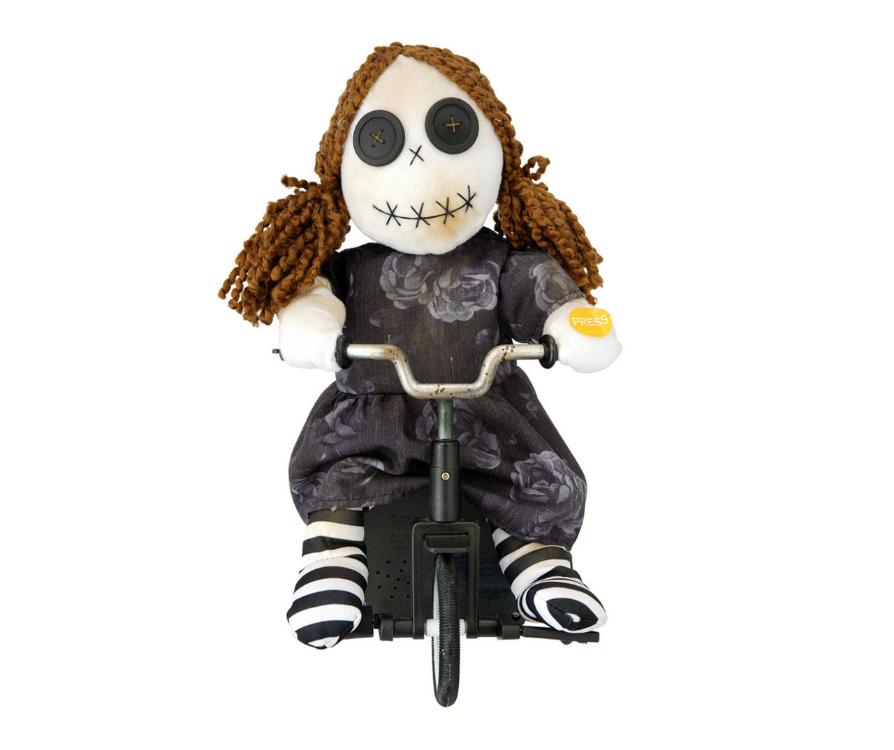 12.2 Haunted Rag Doll on Tricycle Animated Decor Big Lots