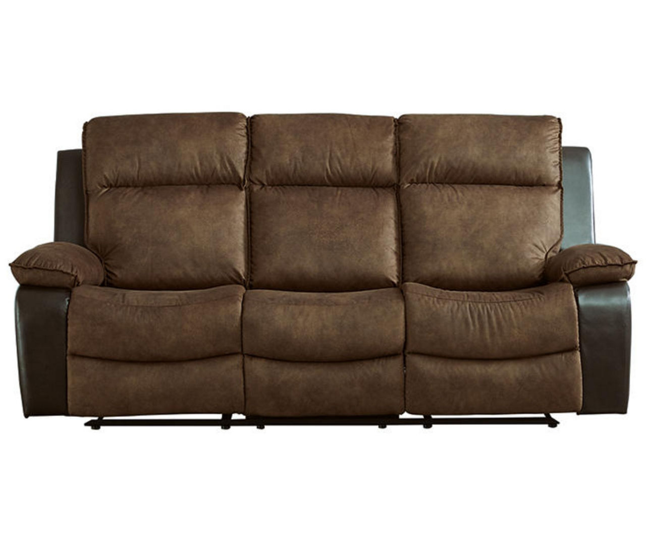 Woodsway Brown Faux Leather Reclining Sofa